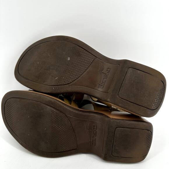 Dansko Lolita Sandal Leather Slingback Strappy Rocker Block Heel Yellow 10 - Picture 8 of 8